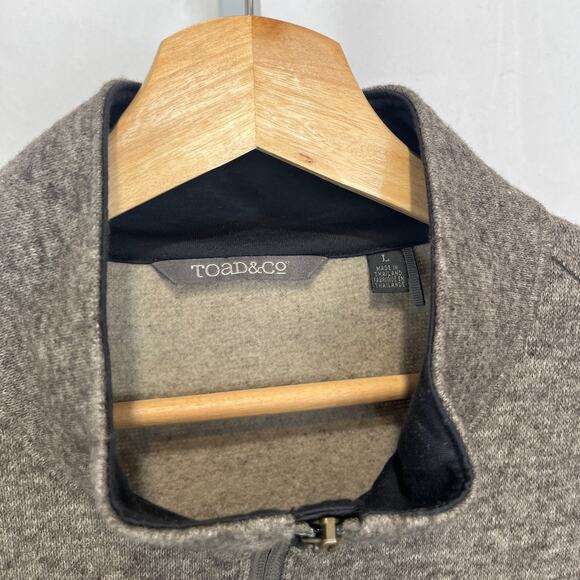 TOAD & CO Outbound 1/4 Zip Pullover Sweater Knit Top Brown Size L - Picture 3 of 10